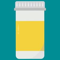 Medicine bottle, illustration, vector on white background.