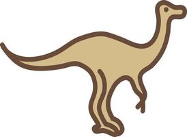 Dinosaur with long tail, illustration, vector on a white background.