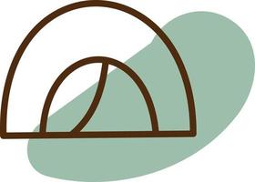 Hiking tent, illustration, vector, on a white background. vector