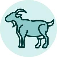 Wild goat, illustration, vector on a white background.