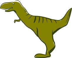 Happy green dinosaur, illustration, vector on white background.