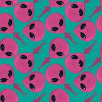 Aliens pattern, illustration, vector on white background