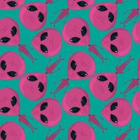 Aliens pattern, illustration, vector on white background