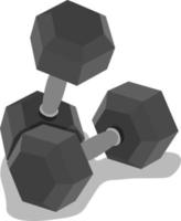 Grey dumbell, illustration, vector on white background