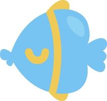 Blue and yellow fish, illustration, vector on a white background.