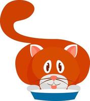 Red cat, illustration, vector on white background.