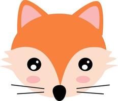 Foxs head, illustration, vector on white background.