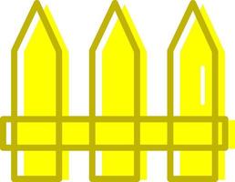 Yellow pointy fence, icon illustration, vector on white background