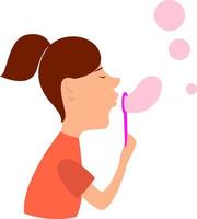 Pink bubbles, illustration, vector on white background.