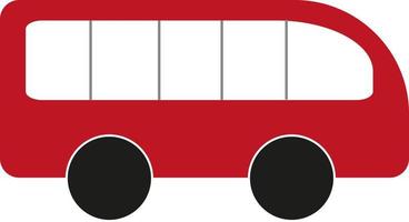 autobús rojo, ilustración, vector sobre fondo blanco.