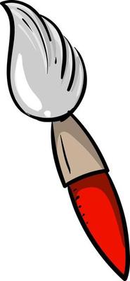 Red paint brush, illustration, vector on white background.