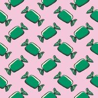 Green candy,seamless pattern on violet background. vector