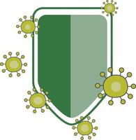 Shield against virus ,illustration, vector on white background.