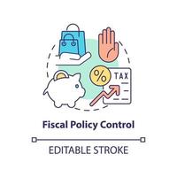 icono del concepto de control de la política fiscal. tasa impositiva más alta. controlar la inflación idea abstracta ilustración de línea delgada. dibujo de contorno aislado. trazo editable. vector