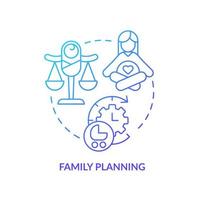 Family planning blue gradient concept icon. Birth control methods. Solution to overpopulation abstract idea thin line illustration. Isolated outline drawing. vector