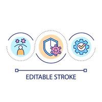 Virus prevention loop concept icon. Immune system protection. Public health. Healthcare abstract idea thin line illustration. Isolated outline drawing. Editable stroke. vector