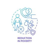 Reduction in poverty blue gradient concept icon. Social program. Solution to overpopulation abstract idea thin line illustration. Isolated outline drawing. vector