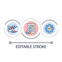 Medication treatment loop concept icon. Public health. Infection spreading prevention abstract idea thin line illustration. Isolated outline drawing. Editable stroke. vector