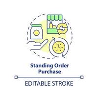 Standing order purchase concept icon. Food procurement method abstract idea thin line illustration. Recurring charges. Isolated outline drawing. Editable stroke. vector