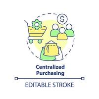 Centralized purchasing concept icon. Formal procurement method abstract idea thin line illustration. Procedural efficiency. Isolated outline drawing. Editable stroke. vector