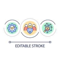 Social science and vaccination loop concept icon. Virus prevention. Disease surveillance abstract idea thin line illustration. Isolated outline drawing. Editable stroke. vector