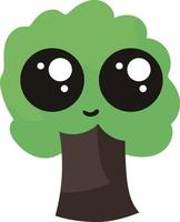 Tree with big eyes, illustration, vector on white background.
