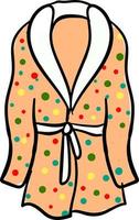 Multicolor bathrobe, illustration, vector on white background.