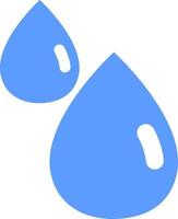 Blue water drops, icon illustration, vector on white background