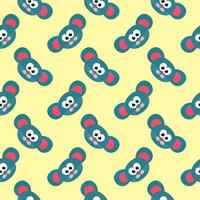 Little mouse head , seamless pattern on a yellow background. vector