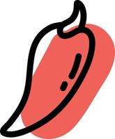 pimiento rojo, ilustración, vector sobre fondo blanco