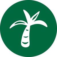 Fan palm tree, icon illustration, vector on white background