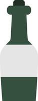 Green tonic bottle , illustration, on a white background. vector