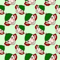 Sherlock Holmes pattern, seamless pattern on green background. vector