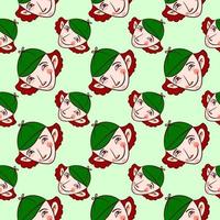 Sherlock Holmes pattern, seamless pattern on green background. vector