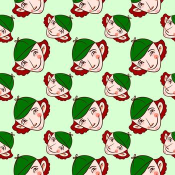 Sherlock Holmes pattern, seamless pattern on green background. vector