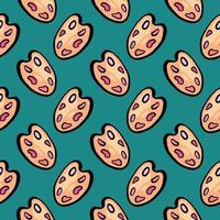 Palette od dyes ,seamless pattern on dark green  background. vector