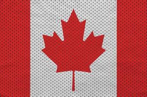 Canada flag printed on a polyester nylon sportswear mesh fabric photo