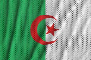 Algeria flag printed on a polyester nylon sportswear mesh fabric photo