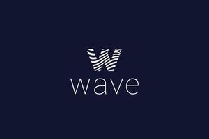 Letter W creative wave technological modern logo vector