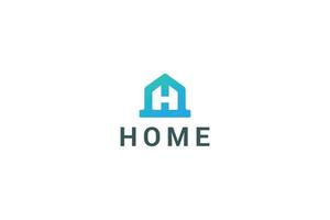 Letter H minimal home logo vector