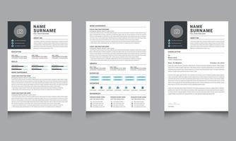 Clean and Professional cv Layouts Minimal Resume and Cover Letter Set vector