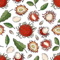 Seamless pattern with rambutans. Design for fabric, textile, wallpaper, packaging. vector