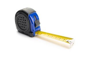 Measuring tape isolated on white background photo