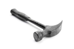 Aged claw hammer isolated on white background photo