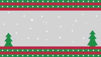 Red and green christmas banner backgroud with trees and random stars vector