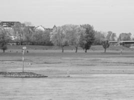 the rhine river and the city of dusseldorf photo