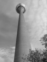 the city of dusseldorf at the rhine river photo