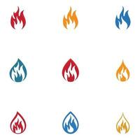plantilla de logotipo de llama de fuego icono vectorial concepto de logotipo de petróleo, gas y energía