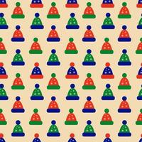 Seamless Christmas pattern with Santa Claus Hats photo