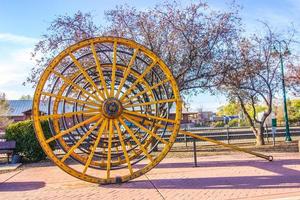 Old Wooden Spool Reel Outside Train Depot photo